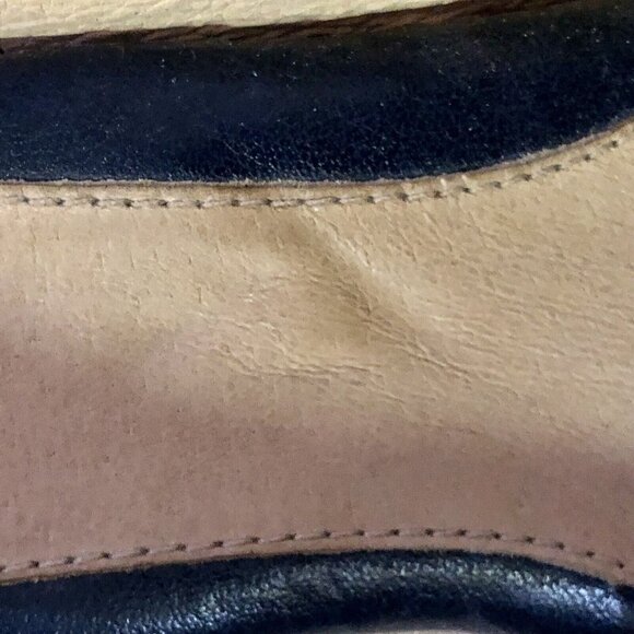 Nurture Toshe Espadrilles Peek Toe Sandals Womens 8M Used Blue Leather - Picture 16 of 16